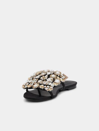 Sandalias planas con pedrería