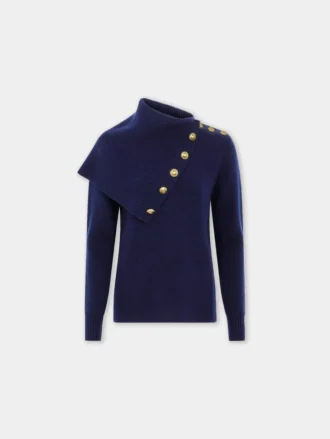 Suéter azul marino de lana