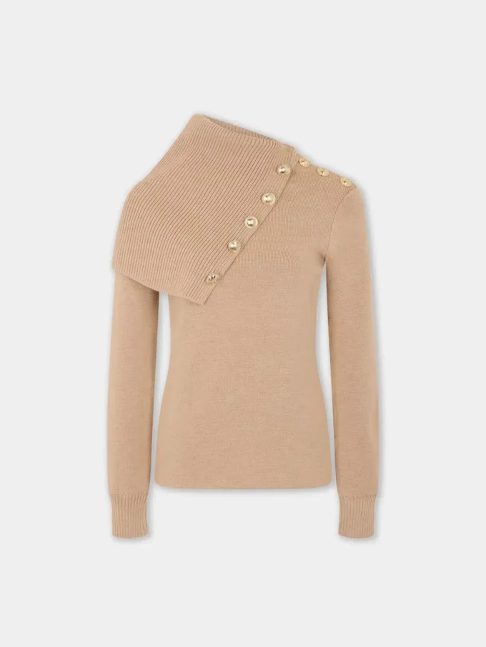 Suéter beige de lana