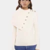 Suéter blanco roto de lana