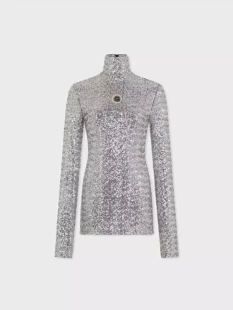 Top de cuello alto con lentejuelas