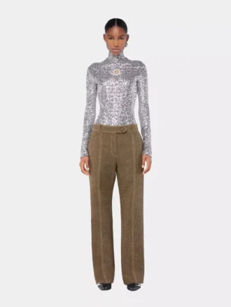 Top de cuello alto con lentejuelas