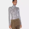 Top de cuello alto con lentejuelas