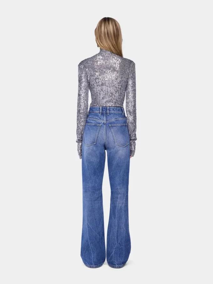 Top de cuello alto con lentejuelas