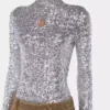 Top de cuello alto con lentejuelas