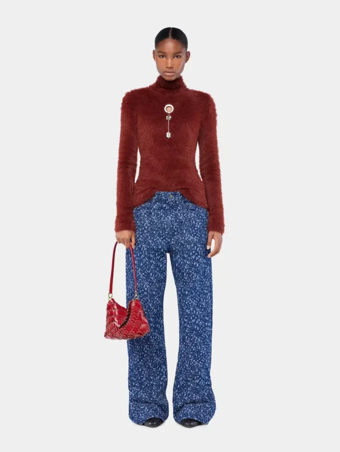 Bolso de mano rojo Paco en piel de becerro