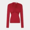 Top de jersey con detalles fruncidos