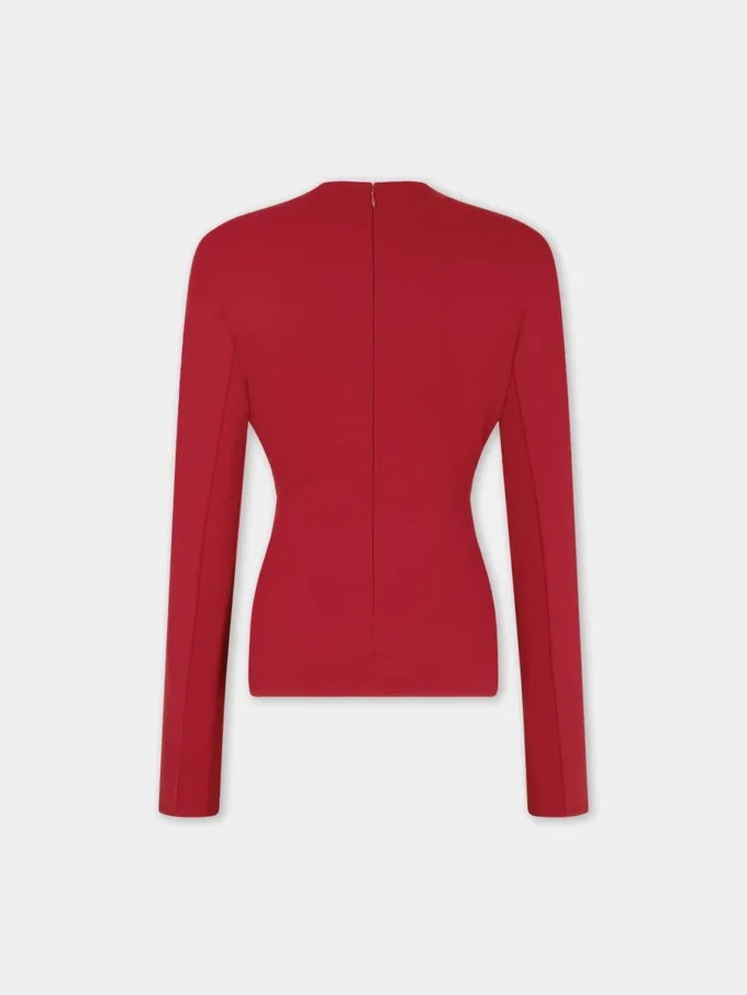 Top de jersey con detalles fruncidos