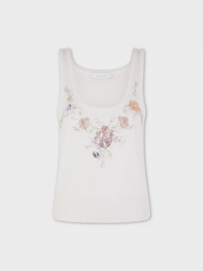 Top de lana bordado