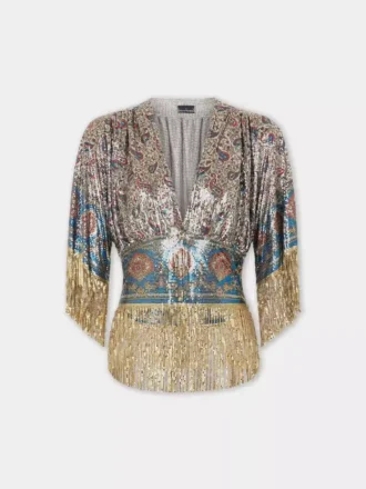 Top de malla estampada
