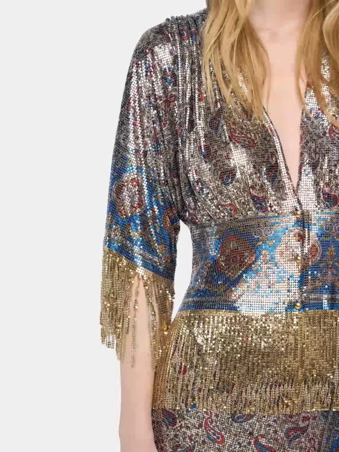 Top de malla estampada