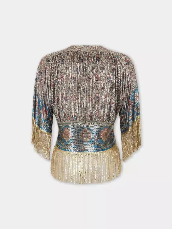 Top de malla estampada