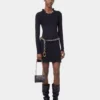 VESTIDO CORTO DE PUNTO NEGRO