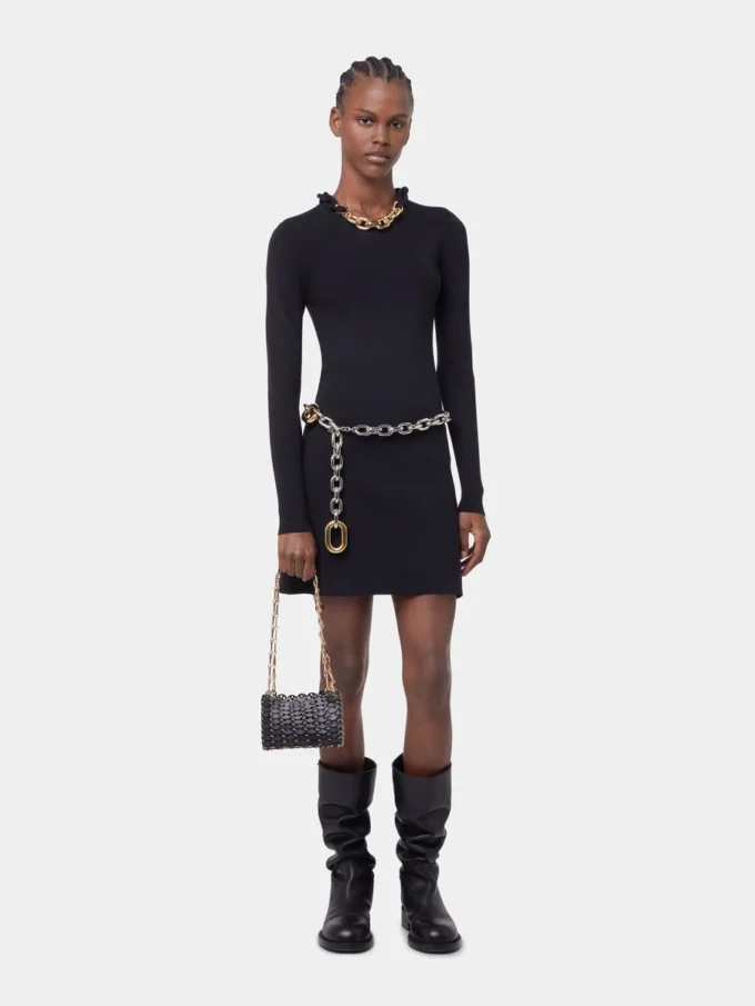 VESTIDO CORTO DE PUNTO NEGRO