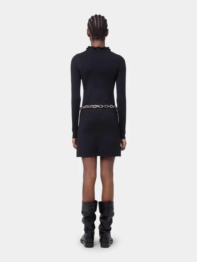 VESTIDO CORTO DE PUNTO NEGRO