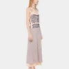 Vestido de gasa con lentejuelas plateadas
