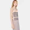 Vestido de gasa con lentejuelas plateadas