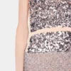 Vestido de gasa con lentejuelas plateadas