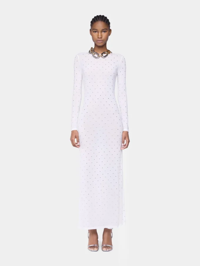 Vestido largo blanco de jersey