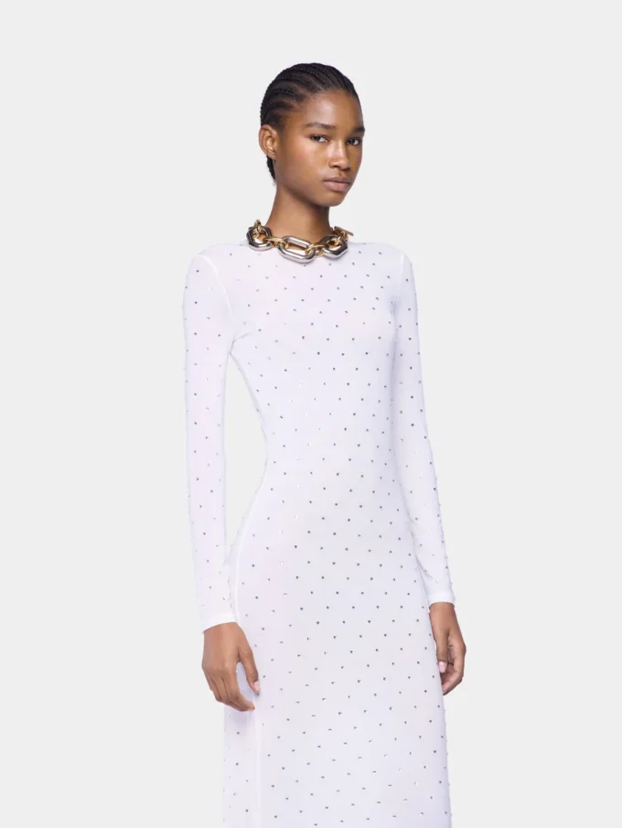 Vestido largo blanco de jersey