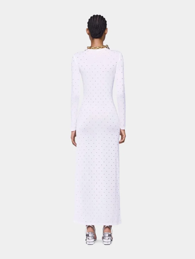 Vestido largo blanco de jersey