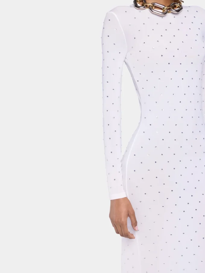 Vestido largo blanco de jersey