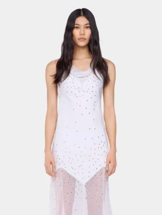 vestido largo blanco sin mangas de muselina y satn 2 330x439 - Vestido largo blanco sin mangas de muselina y sat&eacute;n