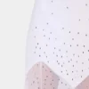Vestido largo blanco sin mangas de muselina y satén
