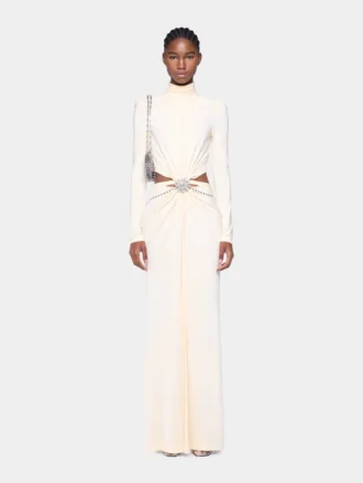 vestido largo color crema de jersey 1 330x439 - Vestido largo color crema de jersey