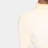 Vestido largo color crema de jersey