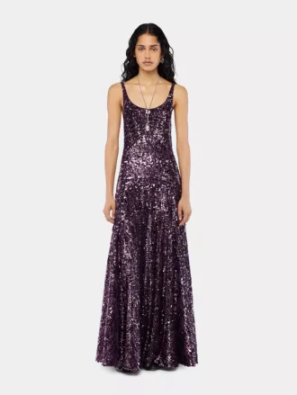 Vestido largo con lentejuelas