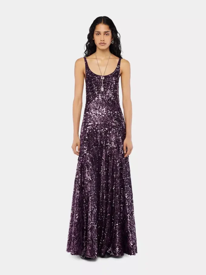 Vestido largo con lentejuelas