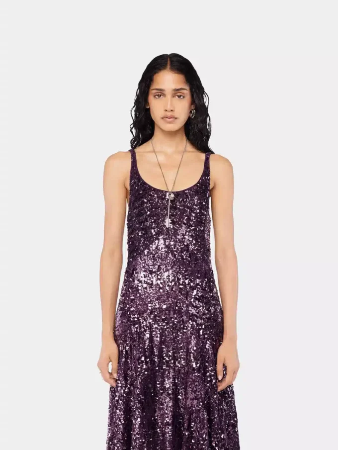 Vestido largo con lentejuelas