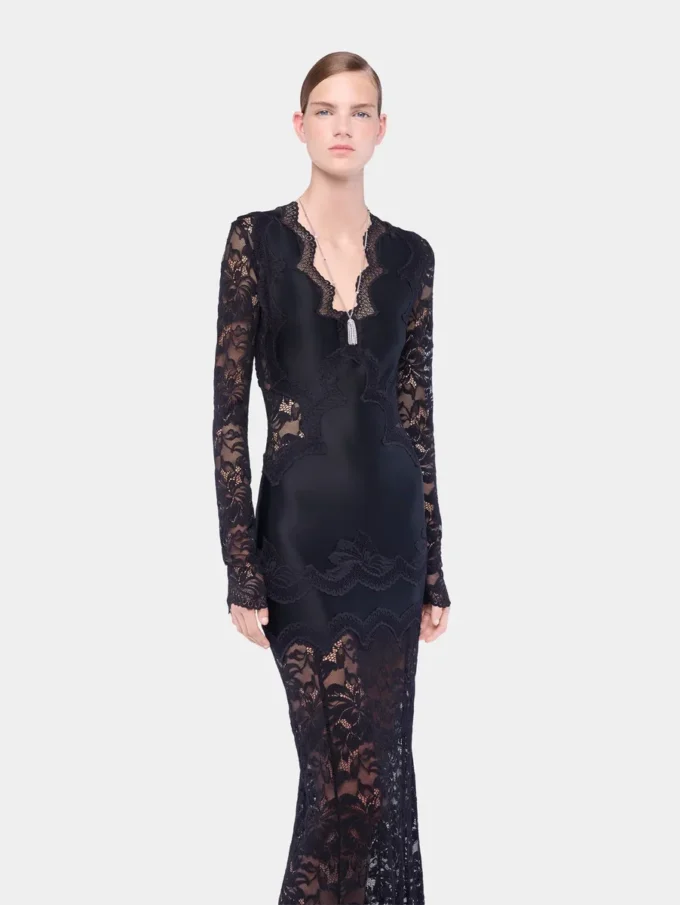 Vestido largo de encaje