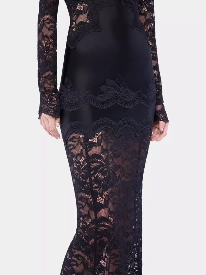 Vestido largo de encaje