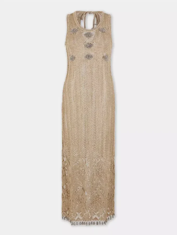 Vestido largo de ganchillo