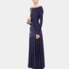 Vestido largo de jersey con detalles de godets