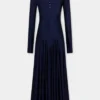 Vestido largo de jersey con detalles de godets