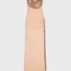 Vestido largo de malla y jersey