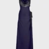 Vestido largo de malla y jersey