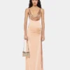 Vestido largo de malla y jersey