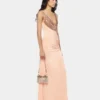 Vestido largo de malla y jersey