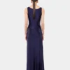 Vestido largo de malla y jersey