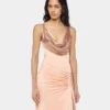 Vestido largo de malla y jersey