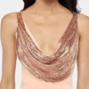 Vestido largo de malla y jersey