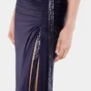 Vestido largo de malla y jersey