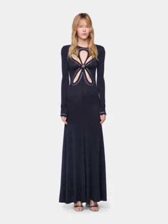 Vestido largo de punto jersey que se adapta al cuerpo como una segunda piel.