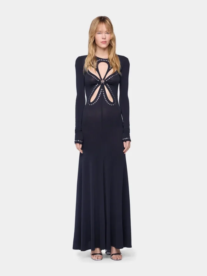 Vestido largo de punto jersey que se adapta al cuerpo como una segunda piel.