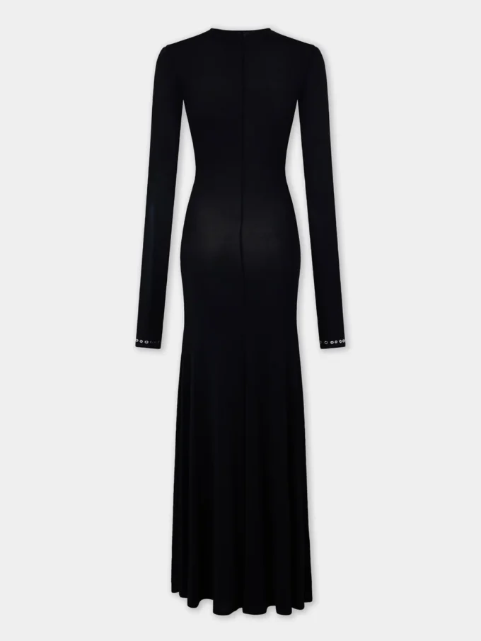 Vestido largo de punto jersey que se adapta al cuerpo como una segunda piel.