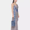 Vestido largo de satén estampado